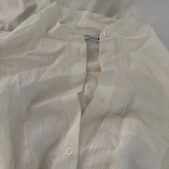 Zara Cream Button-Up Blouse - Picture 3 of 5